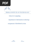 Jimma Institute of Technology School of Computing Department of Information Technology Assignment of Distributed System