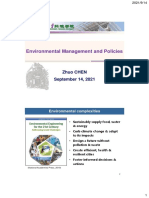 Environmental Management and Policies: Zhuo CHEN September 14, 2021