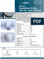 Parabólica UHP - 180cm - 15 GHz - Com Radome Shield