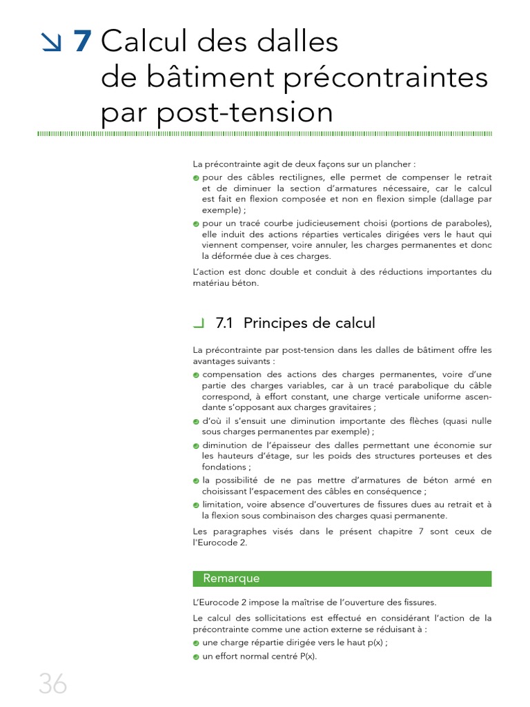 Calcul des dalles précontraintes par post-tension | PDF | Béton armé ...