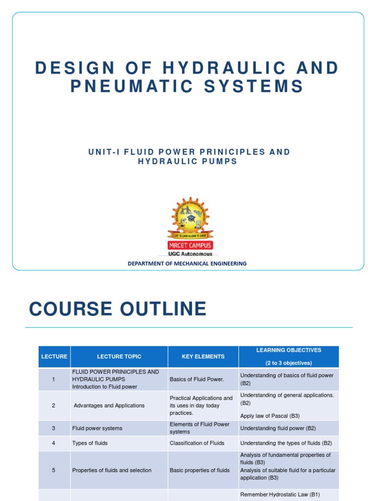Fluid Power Principles and Hydraulic Pumps | PDF | Pump | Actuator