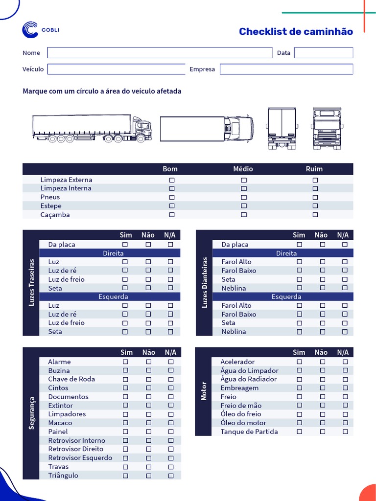 Caminhão Check List | PDF | Tecnologias automotivas | Indústria ...