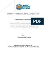 “Análisis de Costo de Mantenimiento Para Determinar El Periodo de Reemplazo de Un Volquete Fmx 440 en La Municipalidad Provincial de Moho – Puno – Perú – 2020” Yonthan 123