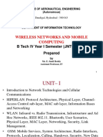 Wireless Networks and Mobile Computing: B Tech IV Year I Semester (JNTUH-R15) Prepared