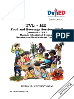 Tvl-He - Fbs-Q4-Las-6 Manage Intoxicated Persons, Receive and Handle Guest Concern