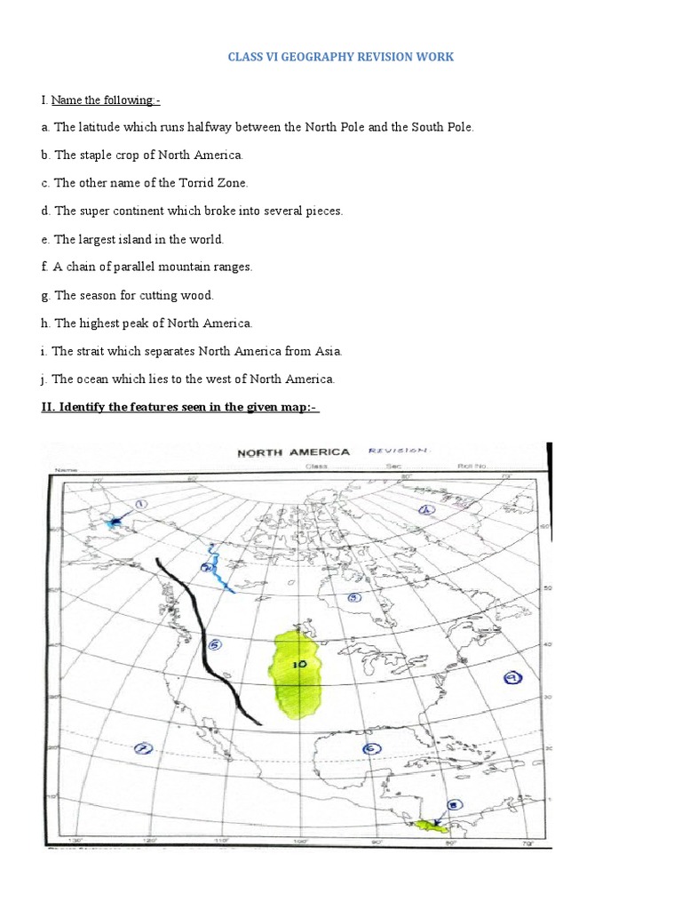 Class Vi Geography Revision Work | PDF