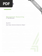 Management Accounting Exam Paper May 2012