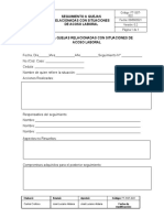 FT-SST-022 Formato Seguimiento Quejas Relacionadas Con Situaciones de Conflicto