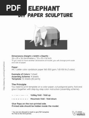 Elefante cuadrado PAPERCRAFT