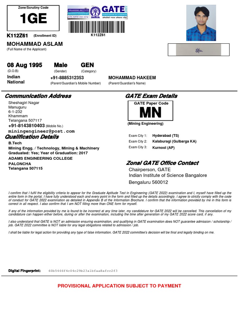 K112 Z61 Application Form | PDF