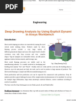 Deep Drawing Analysis by Using Explicit Dynamics in Ansys Workbench