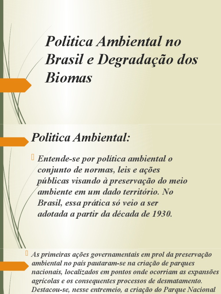 Política Ambiental e Degradação de Biomas no Brasil | PDF | Brasil ...