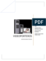 Especificaciones Tecnicas Desistema de Videoportero-Chiquez Silva Jhan