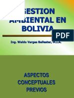 GESTION AMBIENTAL EN BOLIVIA. Ing. Waldo Vargas Ballester, M.I.A.