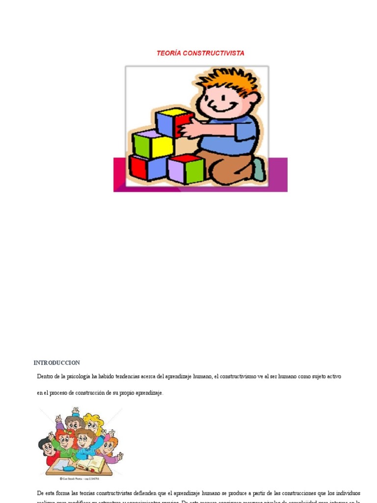 Teoría Constructivista del Aprendizaje | PDF | Constructivismo ...