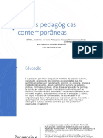 Teorias pedagógicas contemporâneas: uma análise comparativa