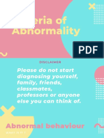 Criteria of Abnormality 
