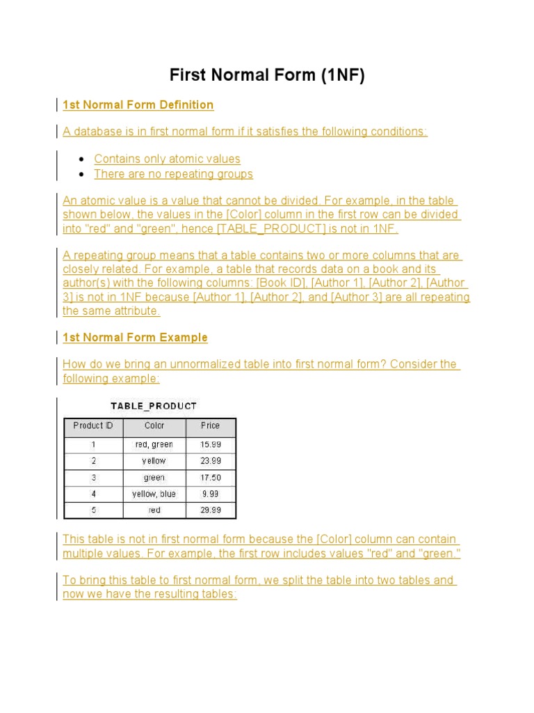 An In-Depth Explanation of First, Second, and Third Normal Forms with ...