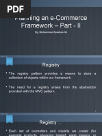 Planning An E-Commerce Framework - Part - II: By: Muhammad Zeeshan Ali