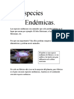 Las Especies Endemicas