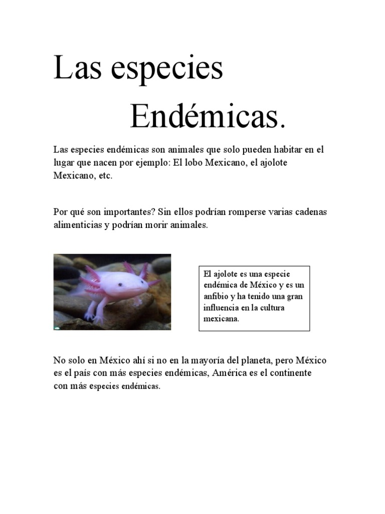 Especies Endémicas de México | PDF