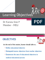 Learning Objectives: DR Karuna Sree P Member - MEU