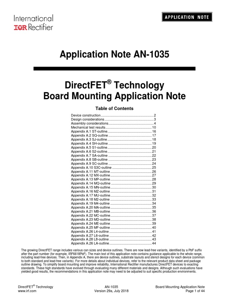 Infineon An 1035 ApplicationNotes v29 01 en | PDF | Solder | Materials