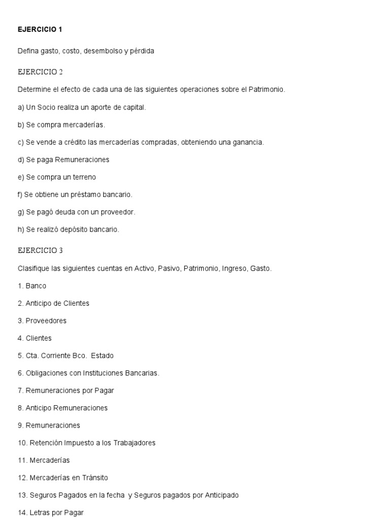 Ejercicios de Contabilidad Básica Resueltos | PDF | Bancos | Contabilidad