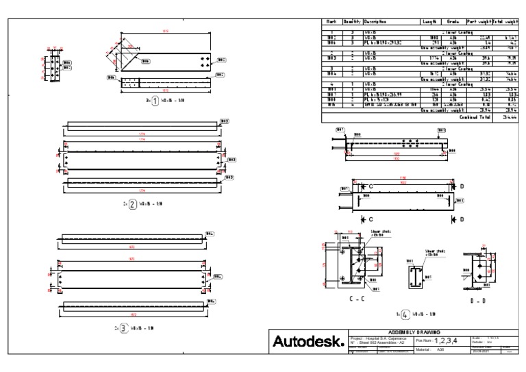 Sheet 002 Assemblies - A2-A2 Advance Steel | PDF | Materials | Building ...