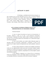ACTA 111-2015 Auto Acordado que regula permisos con goce de remuneraciones