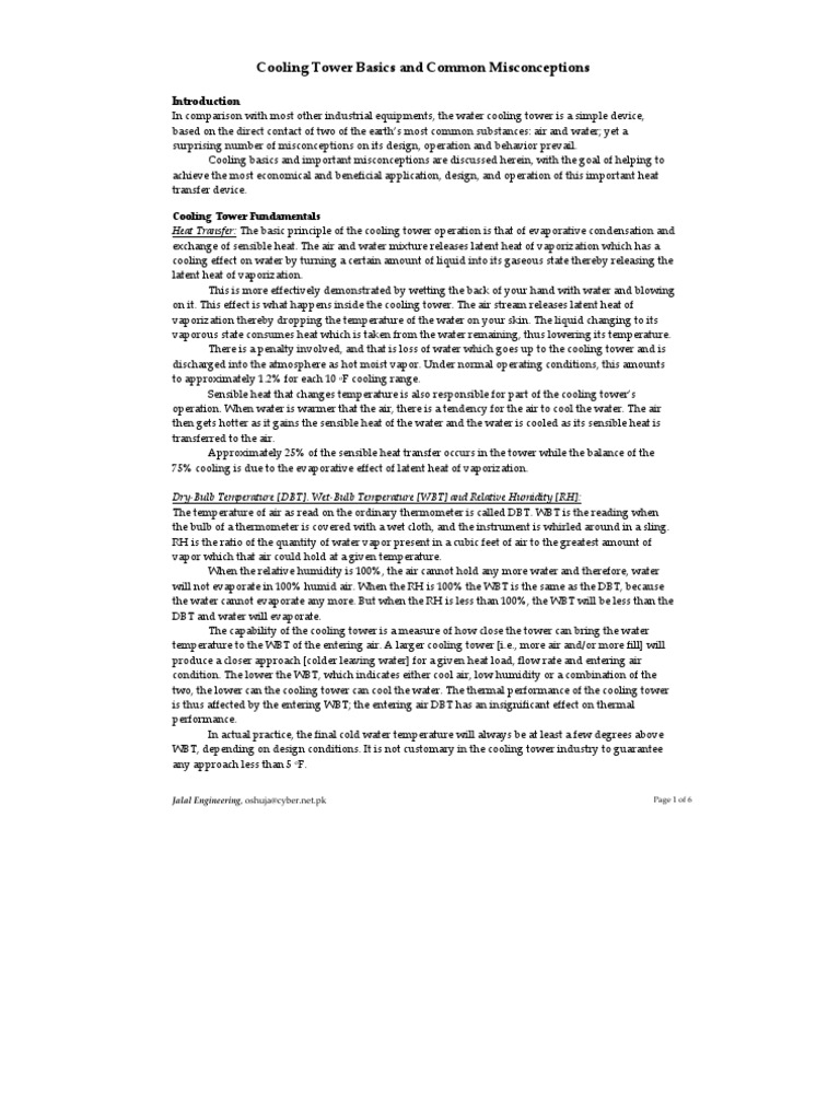 Cooling Tower Basics and Common Misconceptions PDF