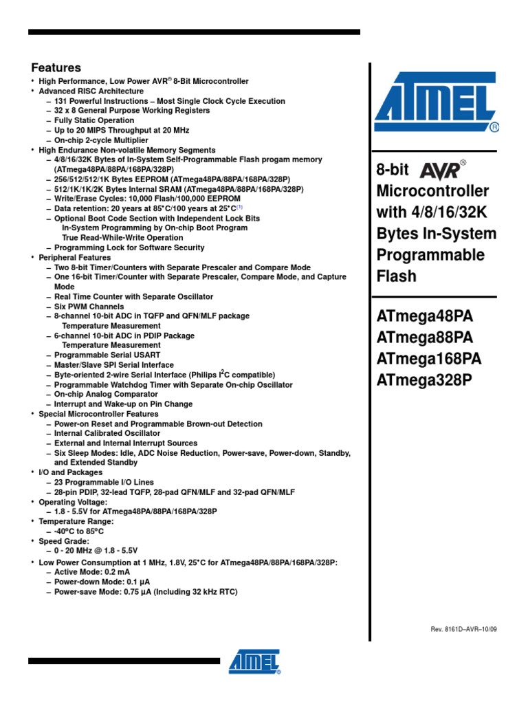 Microcontroller With 4/8/16/32K Bytes In-System Programmable Flash ...