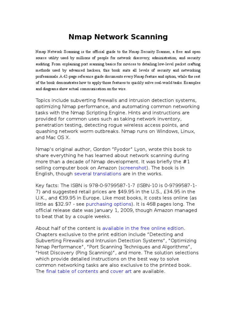 Nmap Network Scanning PDF