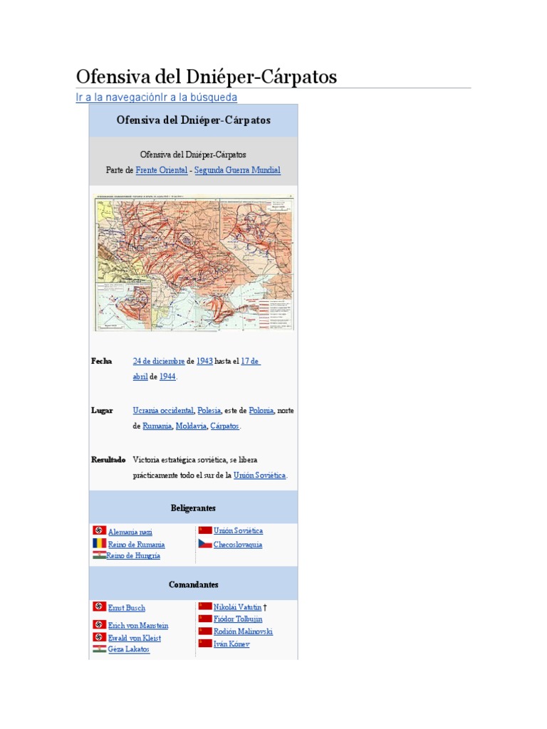 Ofensiva Del Dniéper PDF Militar Segunda Guerra Mundial