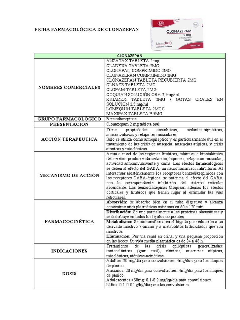 Clonazepam Kriadex Precio