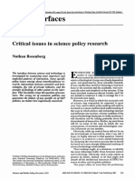 S&T Interfaces: Critical Issues in Science Policy Research