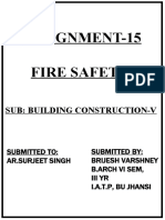 Assignment-15 Fire Safety: Sub: Building Construction-V
