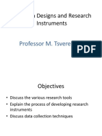 Research Designs and Research Instruments: Professor M. Tsvere (Dphil)