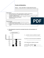 Evaluación de Matematica Tabla y Pictogramas