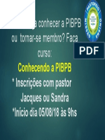 Conhecendo A PIBPB Inscrições