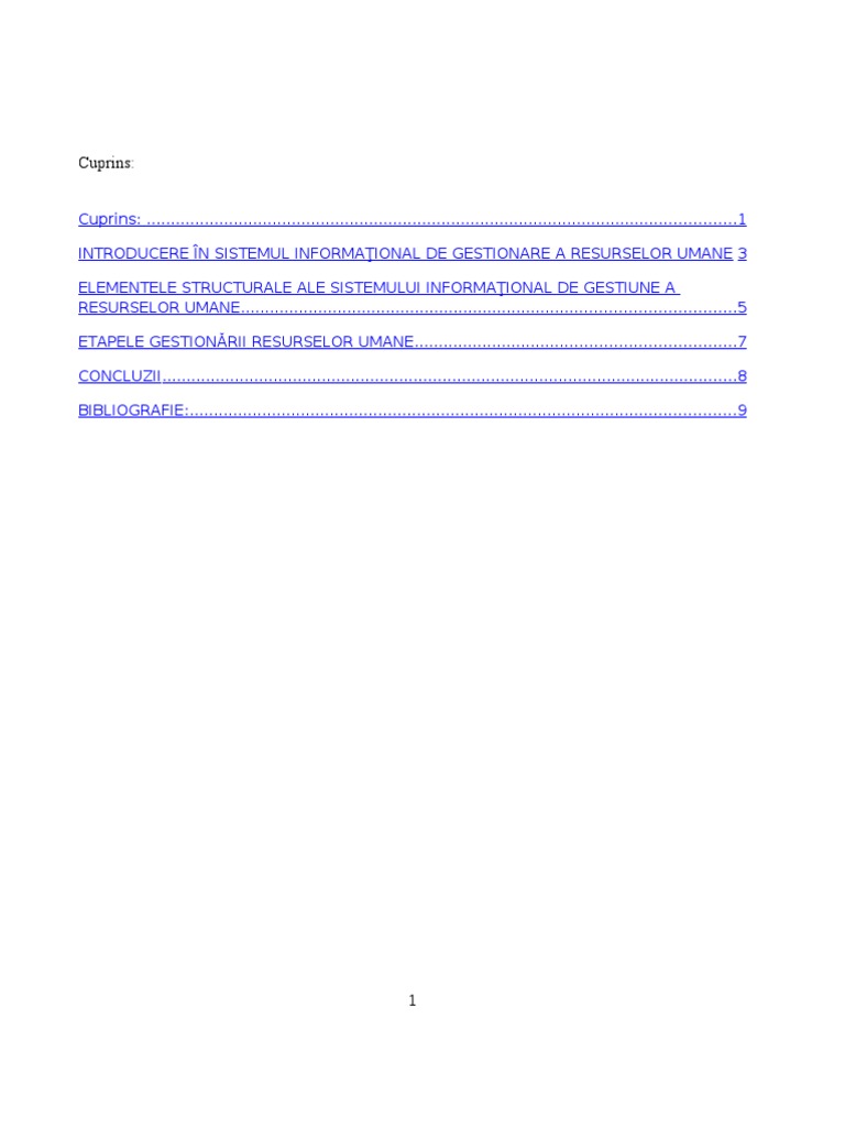 Sistemul Informaţional de Gestiune A Resurselor Umane | PDF