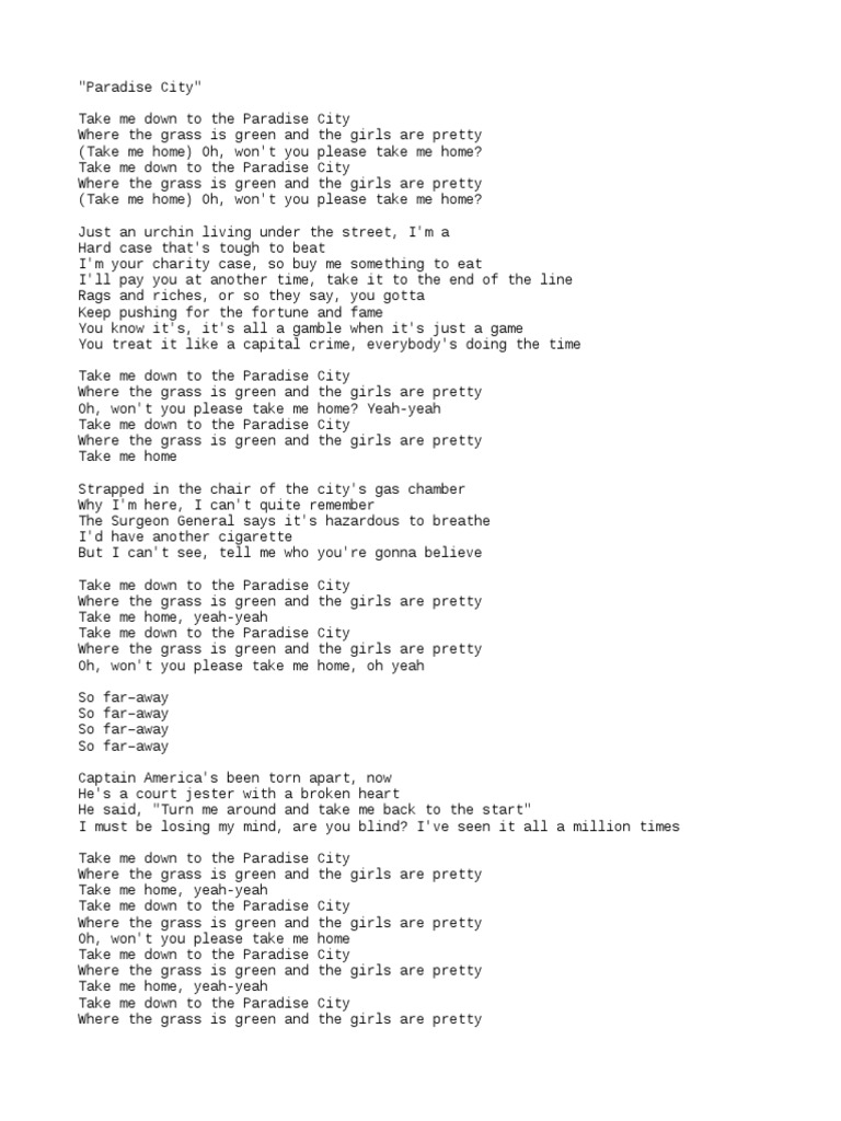 W. Axl Rose Paradise City PDF