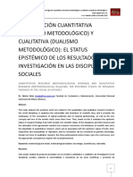 Investigación Cuantitativa (Monismo Metodológico) y Cualitativa (Dualismo Metodológico)