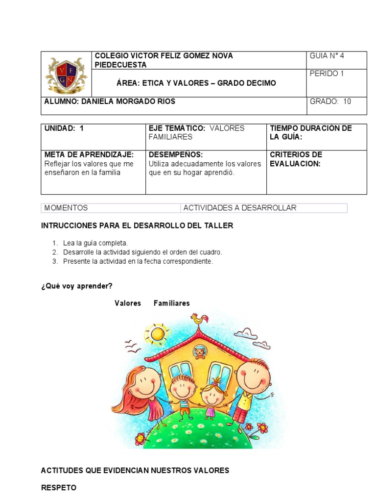 Actividades de Valores en la Familia | PDF | Dios | Amor