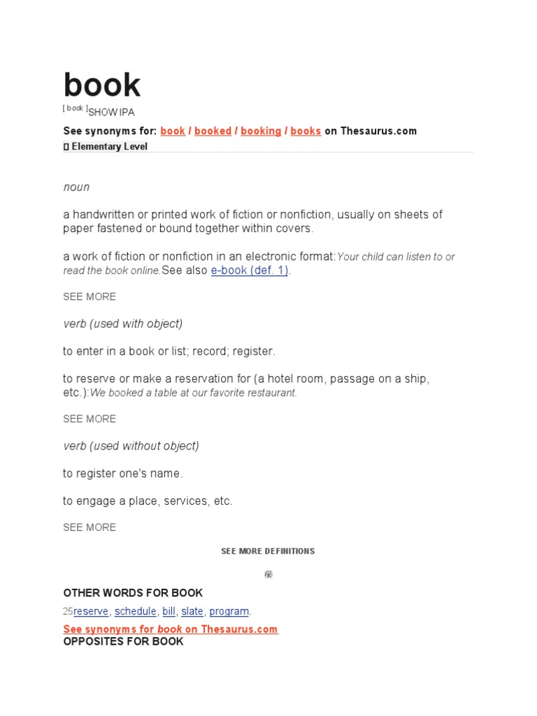 BOOK WITH ME MEANING intelligence overview