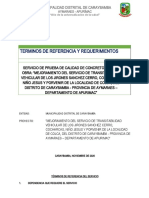 TDR Pruebas de Calidad de Concreto