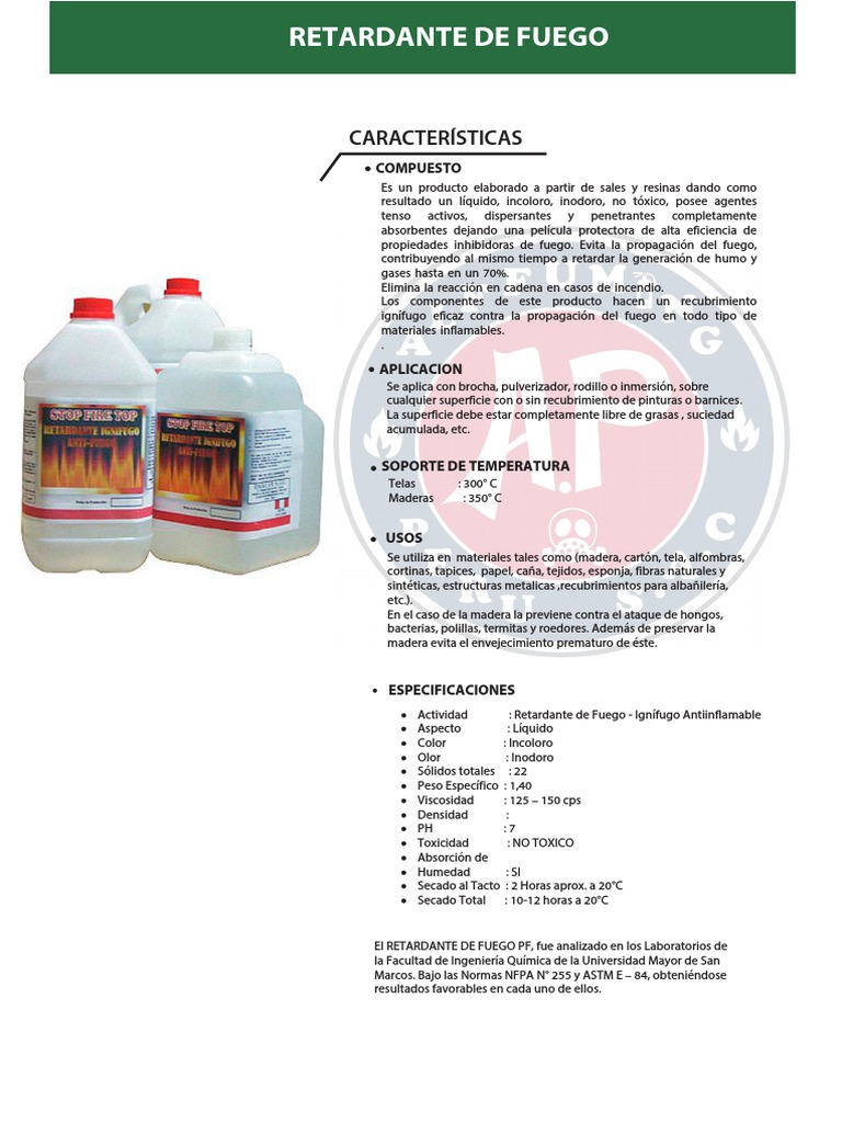 Retardante de Fuego Ficha Tecnica PDF