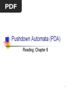 Pushdown Automata (PDA) : Reading: Chapter 6