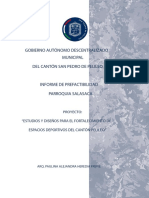 Informe de Prefactibilidad Parroquia Salasaca