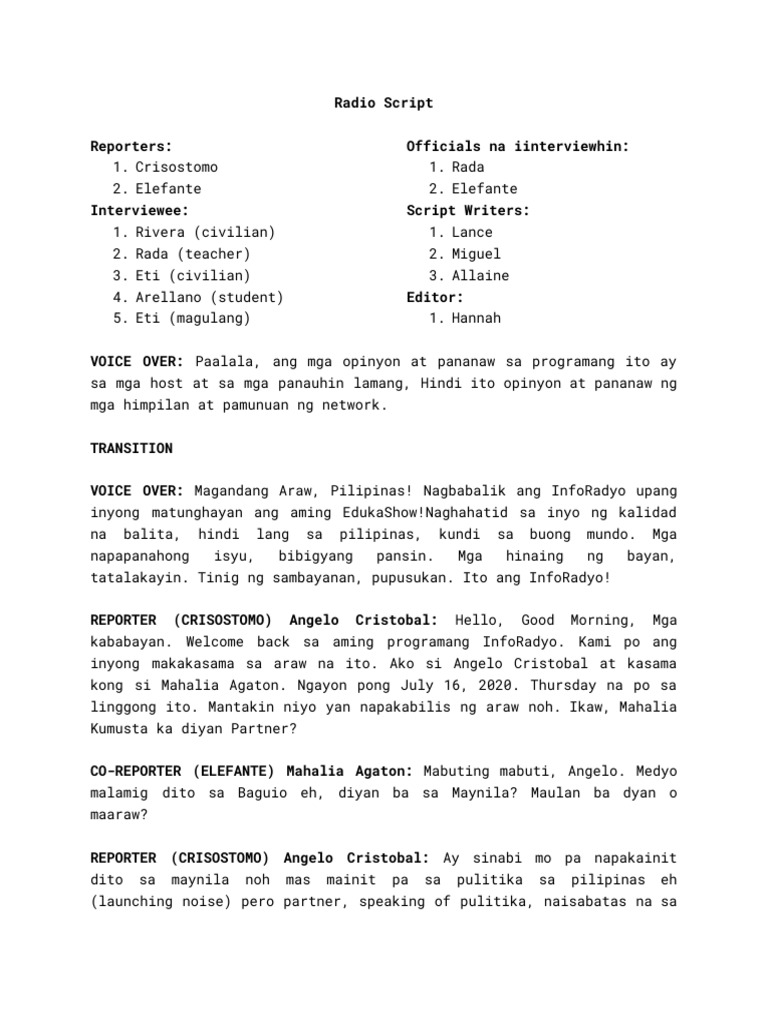 KOMU Radio Script | PDF